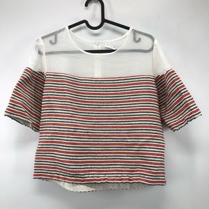 Sandro Striped Multi Color Top Womens Small b3b